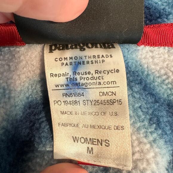 Patagonia Synchilla Snap T Fleece Jacket Shibori Diamond Tie Dye Pullover - Picture 8 of 8